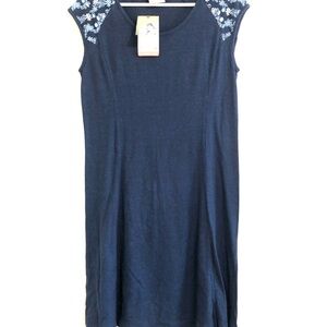 Royal Robbins Dark Blue Dress with Floral Detail